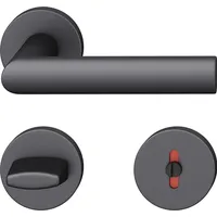 FSB Drückergarnitur 12 1108 WC DIN Aluminium - schwarz