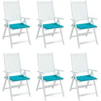 VidaXL Gartenstuhl-Kissen 6 Stk. Türkis 50x50x4 cm Stoff