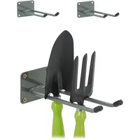 Relaxdays Wandhaken, 3er Set, 24 cm lang, Doppelhaken Wand,