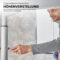 Bümö Schreibtisch Graphit, Silber, Nachbildung, Rechteckig, 160x74x80 cm, FSC