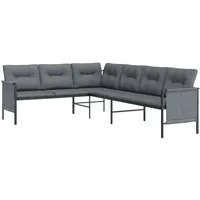 VidaXL Garten-Ecksofa Anthrazit Stahl und Textilene