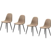 Furn.design Stuhl-Set 4 Stück Braun Cord Metall Schwarz 4-Fuß