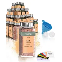 Ms. emma Gewürzgläser Set, 24 elegante Gewürzdosen (120 ml)