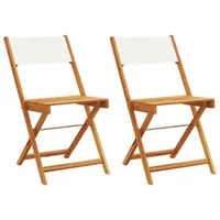 VidaXL Bistrostühle 2 Stk. Cremeweiß Massivholz Akazie & Stoff