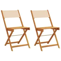 VidaXL Bistrostühle 2 Stk. Beige Massivholz Akazie & Stoff