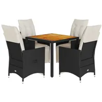 VidaXL Garten-Essgruppe 5-tlg. Schwarz