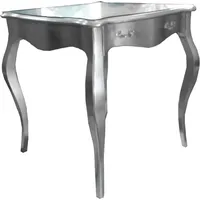 Casa Padrino Barock Esstisch Silber mit Schublade 80 x