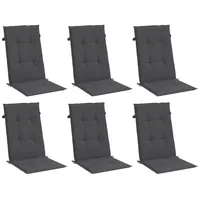 VidaXL Hochlehner-Auflagen 6 Stk. Melange Anthrazit 120x50x4 cm Stoff