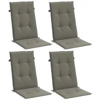 VidaXL Hochlehner-Auflagen 4 Stk. Melange Dunkelgrau 120x50x4 cm Stoff
