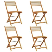 VidaXL Gartenstühle 4 Stk. Klappbar Beige Massivholz Akazie