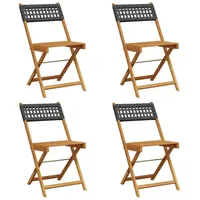 VidaXL Gartenstühle 4 Stk. Klappbar Schwarz Poly Rattan &