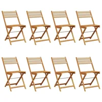 VidaXL Gartenstühle 8 Stk. Klappbar Beige Massivholz Akazie