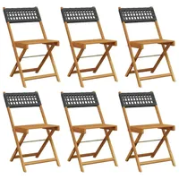 VidaXL Gartenstühle 6 Stk. Klappbar Schwarz Poly Rattan &