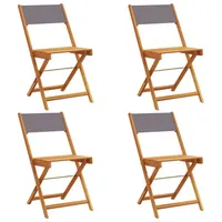 VidaXL Gartenstühle 4 Stk. Klappbar Anthrazit Stoff und Massivholz