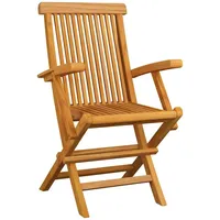 VidaXL Gartenstühle mit Weinroten Kissen 4 Stk. Massivholz Teak