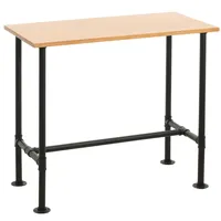 Mendler Bartisch HWC-N21, Thekentisch Bistrotisch, Fußablage Industrial Metall Massiv-Holz