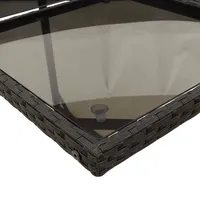 VidaXL 7-tlg. Garten-Essgruppe mit Kissen Schwarz Poly Rattan