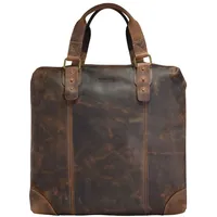 GREENLAND Nature Classic Handtasche Leder 37 cm braun