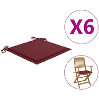 VidaXL Gartenstuhl-Kissen 6 Stk. Weinrot 40x40x3 cm Oxford-Gewebe vidaXL