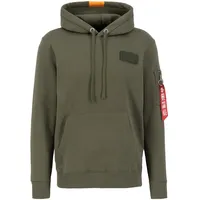 Alpha Industries Red Stripe Kapuzenpullover Dark Green 2XL