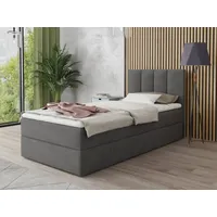 Sofnet Boxbett, Dunkelgrau Textil, H3, Rechteckig, 90x200 cm, Schlafzimmer,