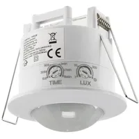 ChiliTec Decken-Einbau-Bewegungsmelder 360° LED geeignet, 6m Detektion, weiß