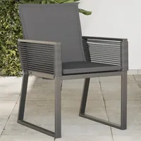VidaXL Gartenstühle mit Kissen 4 Stk. Schwarz Poly Rattan