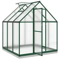 VidaXL Gewächshaus Alu Grün Polycarbonat 2 mm 2,86 m2