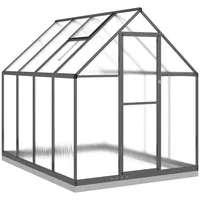 VidaXL Gewächshaus mit Fundamentrahmen Anthrazit 224x169x202 cm Alu