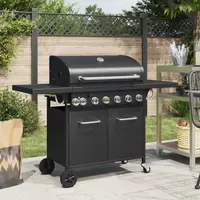 VidaXL Gasgrill mit 7 Flammen schwarz