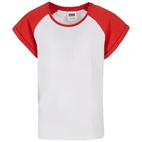URBAN CLASSICS Girl's Contrast Raglan Tee T-Shirt, White/hugered, 158/164
