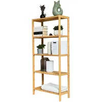 Grafner Badregal mit 5 Etagen aus Bambus 131x60x26 cm
