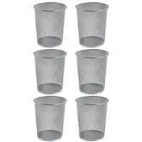 Home4You Papierkörbe 6er Set, 20 Liter - Silbergrau -