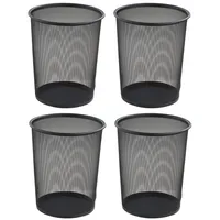 Home4You Papierkörbe 4er Set, 20 Liter - Schwarz -