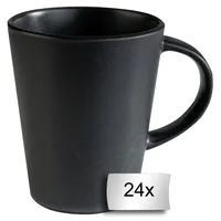 Home4You Kaffeetasse 0,44 l Schwarz 24 St.