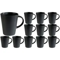 Home4You Kaffeetasse 0,44 l Schwarz 12 St.