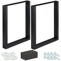 Relaxdays Tischkufen 2er Set, BxH: 60x72 cm, Metall Tischbeine