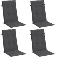 VidaXL Hochlehner-Auflagen 4 Stk. Melange Anthrazit 120x50x4 cm Stoff