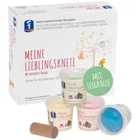 Feuchtmann MEINE LIEBLINGSKNETE + Teigrolle| Knetset 4 x 150g