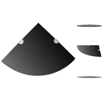 VidaXL Eckregale 2 Stk. mit Verchromten Halterungen Glas Schwarz