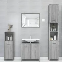 VidaXL Badezimmerschrank Grau Sonoma 30x30x183,5 cm Holzwerkstoff
