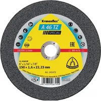 KLINGSPOR Trennscheibe A 46 TZ Special D150x1,6mm ger.INOX Bohr.22,23mm