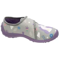 Fischer Boogy Hausschuh Grau/Lila, 34 EU - 34 EU