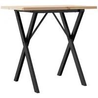 VidaXL Esstisch X-Gestell 80x50x75,5 cm Massivholz Kiefer & Stahl