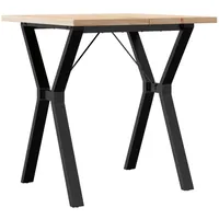 VidaXL Esstisch Y-Gestell 70x70x75,5 cm Massivholz Kiefer & Gusseisen