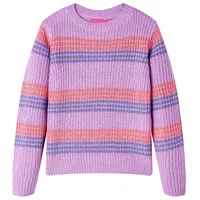 VidaXL Kinderpullover mit Streifen Gestrickt Lila und Rosa 140