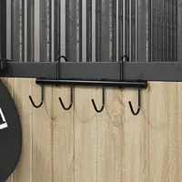 VidaXL Trensenhalter mit 6 Drehhaken Schwarz Stahl