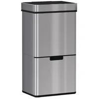 Homcom Sensor Silber Metall, 30x81x42 cm, Küchen, Küchenausstattung, Mülleimer