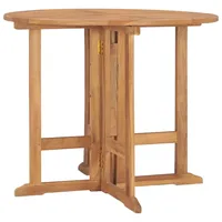 VidaXL Klappbarer Garten-Esstisch Ø90x75 cm Massivholz Teak