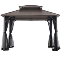 Sunjoy Stahl Gazebo kaldi - 307cm x 366cm, braun